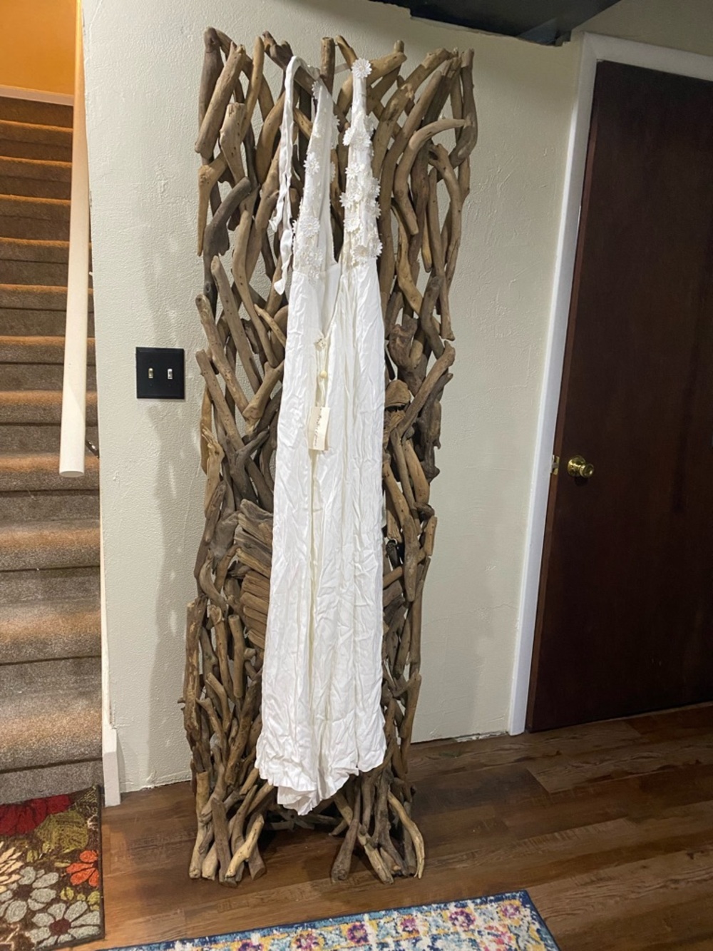 For Love And Lemons White Maxi Dress with Lace Straps
